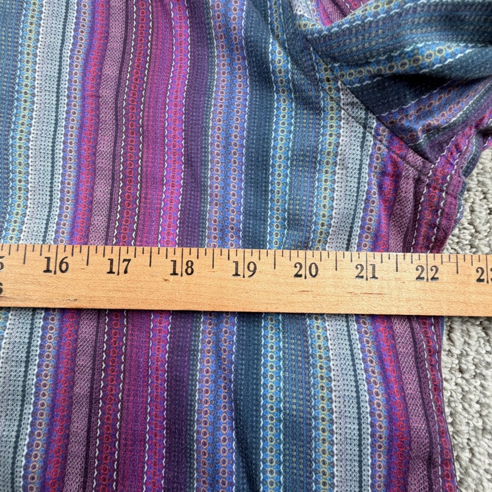 Robert Graham Button Down Mens Large Purple Striped Tailored Fit Floral Cuffs - Picture 7 of 9